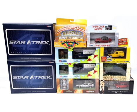 Corgi, a boxed TV and Film related group comprising of Star Trek, Only Fools and Horses, Back to the Future, Dad's Army and s