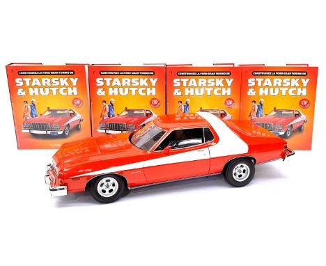 DeAgostini/Eaglemoss, a 1:8 scale Starsky &amp; Hutch Ford Gran Torino Die Cast Model Car complete with French exclusive maga