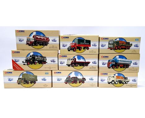 Corgi Classics, a boxed Commercial group to include 97931 AEC Flatbed "Greenall Whitely", 97162 Atkinson Elliptical Tanker "P