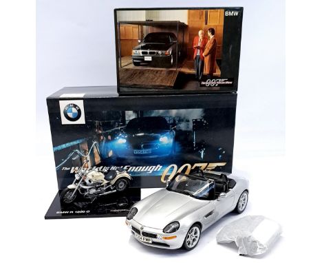 Pauls Model Art (Minichamps) and Kyosho, a boxed 1:18 scale James Bond "007" BMW pair to include BMW R 1200 C "Tomorrow Never