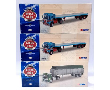Corgi Kings of the Road, a boxed Commercial group to include CC10301 AEC Ergo Sheeted Platform Trailer "Willmotts Transport L