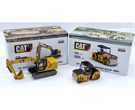 Diecast Masters High Line Series 1:50 Scale Caterpillar Plant Pair, to include No.85594 CAT CB13 Tandem Vibratory Roller -ROP