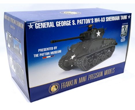 Franklin Mint "Precision Models", a boxed 1:24 scale General George S. Patton's M4-A3 Sherman Tank By Patton Museum. Although