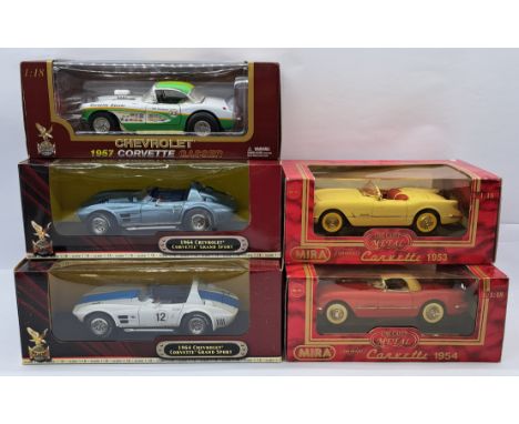 Road Signature / Road Legends (Yat Ming) &amp; Mira 1:18 Scale Chevrolet Corvette Group, to include 1957 Corvette Gasser, 196