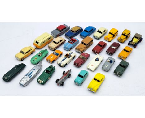 Dinky Toys Unboxed Vehicle Group, to include 166 Sunbeam Rapier with Caravan, Hudson Sedan, Austin Taxi, Cunningham C-5R, and