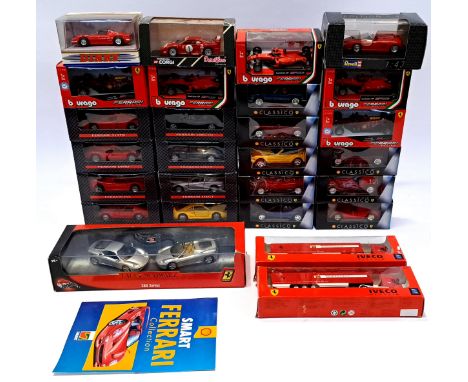 Bburago, Hot Wheels, Revell and similar, a boxed Ferrari 1:43 and similar scale group to include 50461 Fao Schwarz Faith Adve