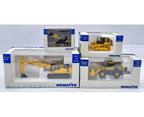 Universal Hobbies 1:50 Scale Komatsu Plant Group, to include No.UH8000U D61 EX, No.UH8005U WA 70, No.UH8001U WA 470, and No.U