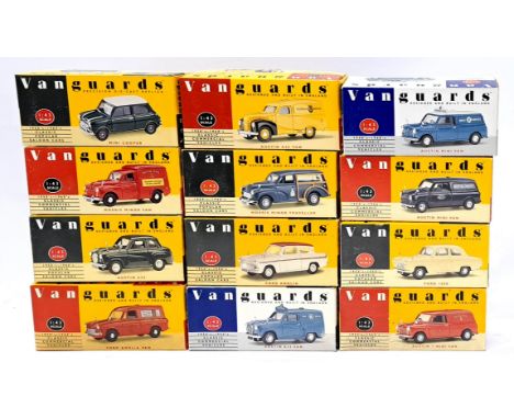 Vanguards, a boxed 1:43 scale Commercial Van and Car group to include VA14000 Austin Mini Van "RAC", VA21000 "Conway Yellow 1