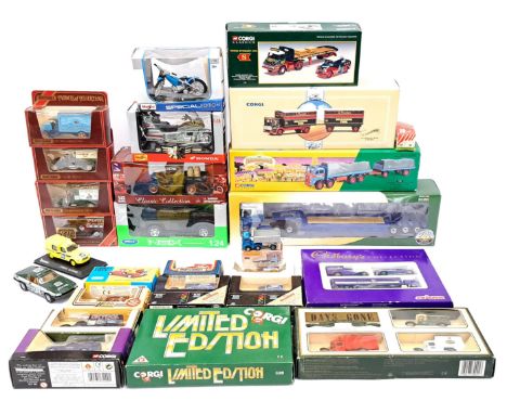 Corgi, Matchbox, Maisto, Majorette and similar, a mostly boxed group comprising of Corgi Classics "The Showmans Range", Match