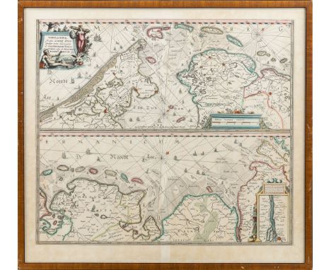 Die Nordseeküste mit West- und Ostfriesischen Inseln  um 1680 Tabula nova In qua accuratè demonstratur tota Navigatio ab Amst