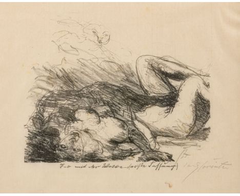 Corinth, Lovis (Tapiau, Zandvoort 1858-1925) "J-O mit der Wolke" (erste Fassung)  1920 Umdruck/Lithographie auf dünnem Japan.