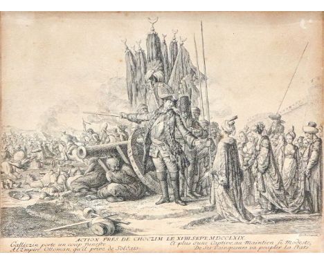 Chodowiecki, Daniel Nikolaus (Danzig, Berlin 1726-1801) Zwei Schlachtenszenen im Russisch-Türkischen Krieg 1768/74  Action pr