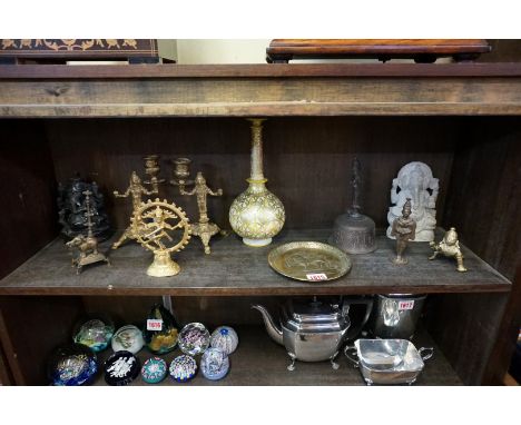 A mixed group of Indian metalware and works of art,&nbsp;largest 24cm high. (11) 