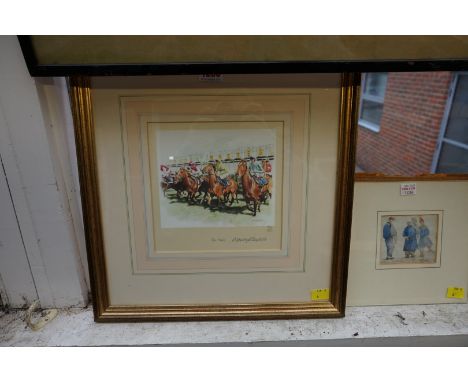 Mandy Shepherd, 'The Start', signed, titled and numbered 732/850, colour print, I.13.5 x 16cm; together with a small watercol