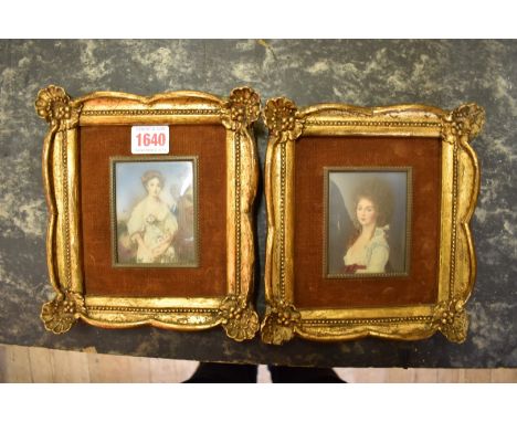 Two portrait miniatures of ladies,&nbsp;8.2 x 4.5cm.&nbsp; 
