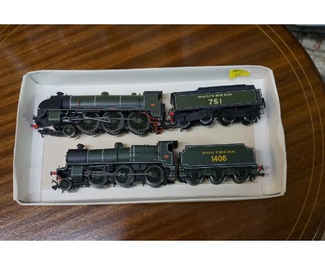 A Bachmann OO gauge locomotive and tender; together with a similar Hornby example.&nbsp; 