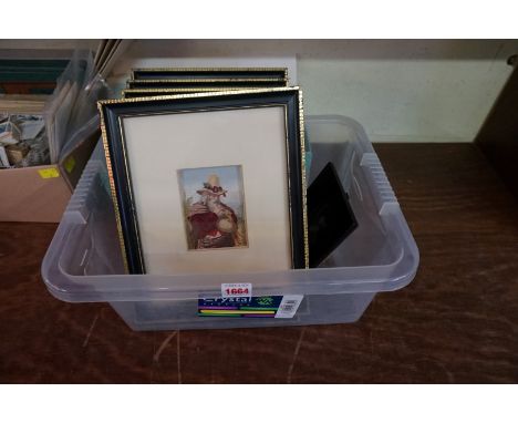 A set of six prints, 10.5 x 8.5cm; and a portrait miniature. 