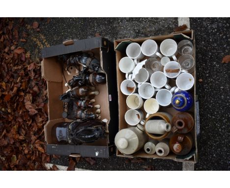 A quantity of ceramic horses; together with a quantity of coronation mugs and stoneware bottles. 