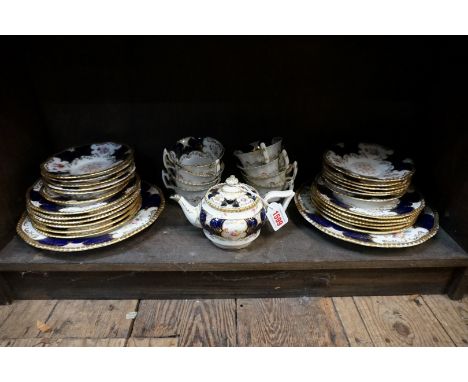 A late 19th/early 20th century Coalport part tea service, (teapot and cover s.d.).&nbsp; 