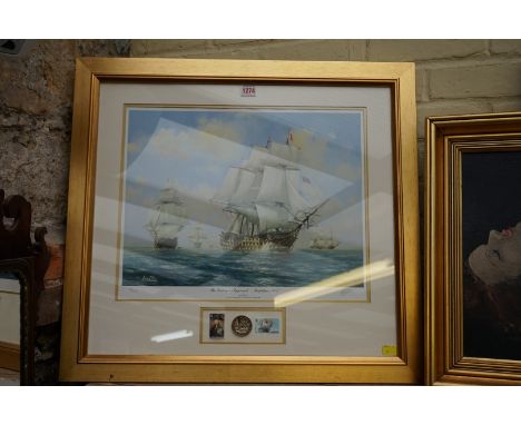 Barry G Price, 'The Victory's Approach - Trafalgar 1805', signed and numbered 30/1805, colour print, I.34 x 45.5cm, framed to