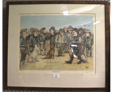 Bryn Parry (1958-) signed print. 'The New Gun', 49cm x 38cm, framed and glazed