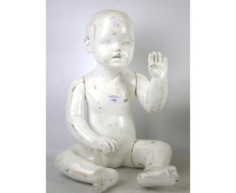 A 1960s articulated toddler mannequin. With detachable limbs. H44cm