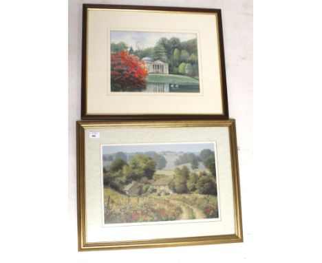 Ronald Homes watercolour and William Mackinson limited edition signed print. The Watercolour depicting a building beside a la