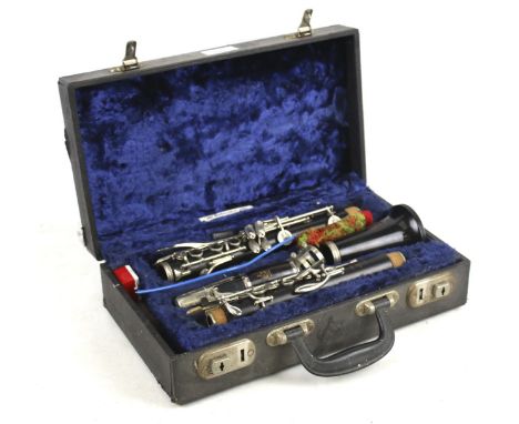 A vintage Boosey &amp; Hawkes 'Edgware' clarinet in a fitted case. S/n 297730, L35cm x D19.5cm x H10cm