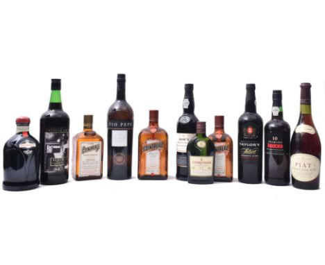 A collection of French &amp; British selected wines. The lot comprising of two Cointreau Liqueur 40% vol 70cl &amp; 1 litre b