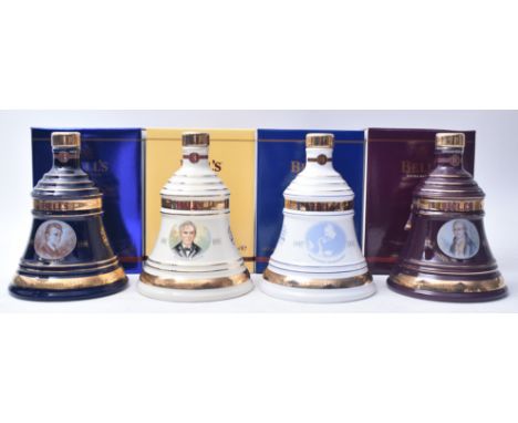 Four limited edition Bell's extra special 70cl 40% vol old scotch whisky decanters celebrating great Scottish inventors. The 