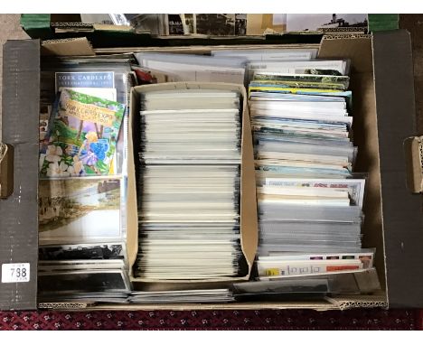 Three boxes containing a good mixed collection of Vintage and comical post cards many in plastic sleeves and some retrospecti