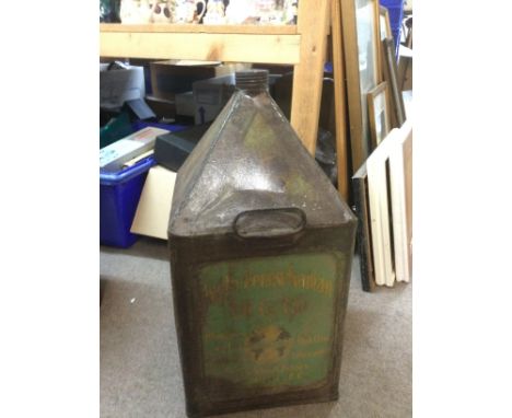 A rare vintage 5 gallon pyramid can for the Anglo Pennsylvania oil company Ltd. Shipping category D.
