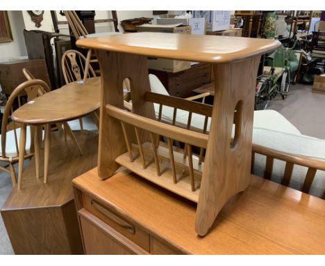 An Ercol Windsor light elm magazine rack, 55cm x 50cm