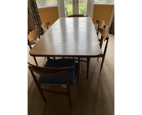 A Vintage G PLAN Teak Dining Table - Danish Range by Kfod Larsen - Mid Century Modern together with 10 matching K.Larsen dini