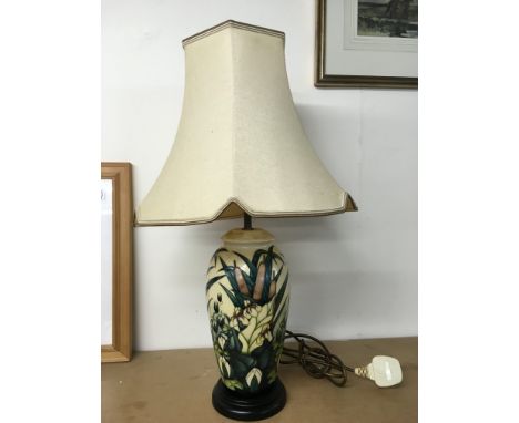 Moorcroft pottery lamp, 62cm tall. This lot cannot be posted