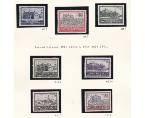 Germany 1940-1941 General Government Red Cross Fund SG409-412 m/m set; Env 7.10.1940 SG409-412 boxed cachet "Please cancel th