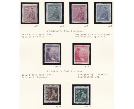 Germany 1939-1940 Protectorate Mail Michel P6/04 used; 1st official issue SGO60-O71 used set; Env cancel on SGO70&amp; pair S