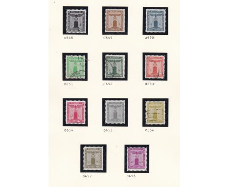 Germany 1938 Party Official Stamps SGO648-O650, O654-O655, O657-O658 m/m SGo651-O653, O656 used; Env cachet Nazi Motorcycle C