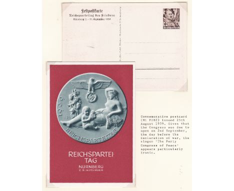 Germany 1939 70th anniv German Derby SG686 m/m &amp; used on Env cachet cancel; Brown Ribbon Horserace SG687 m/m &amp; used o