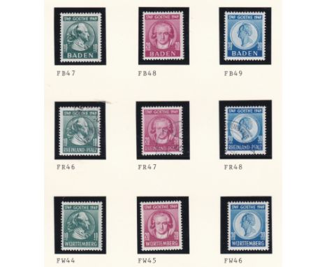 Germany 1949 French Zone Ski Championships SG FW38-FW39 m/m set; Centenary Christian Institution SG FW 47-FW48 used set; Birt