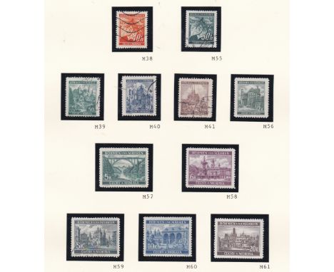Germany 1939-1940 Bohemia &amp; Moravia protectorate SG39-40, 44-46 used 49, 53-57 m/m, Env cancel on SG31, pair 33; Michel P