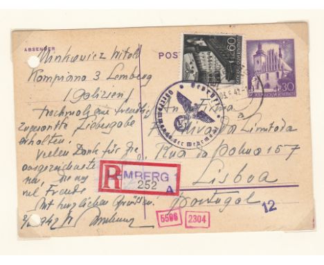 Germany 1940-1944 General Government 1st definitive postal stationery Michel P8 used; Michel P10 used with SG393 &amp; 395; M