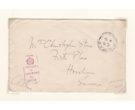 Germany Postal History 1919-1925 Allied Occupation of the Rhineland British Military Field post D2 Duren censor no 2822; Post