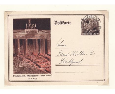 Germany 1934 Michel P232 trial printing "Druckprobe" punched unused; Michel P250 used; Officials SG O526, 531, 533, 535, 537 
