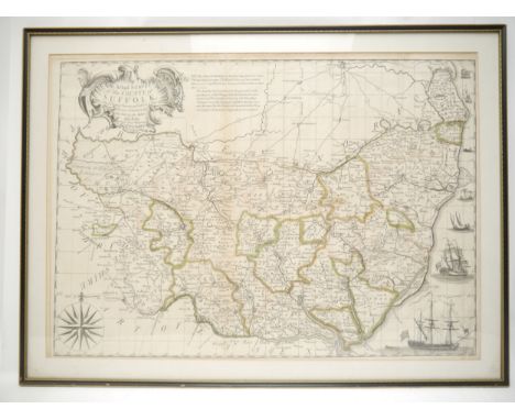 (Suffolk.) John Kirby: 'An Actual Survey of the County of Suffolk; taken from ye Original Survey, publish'd in the Year 1736,