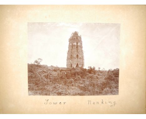 (China, Qing dynasty, Tianjin, British Military, Boxer Rebellion aftermath.) A photograph album containing approx. 70 mounted