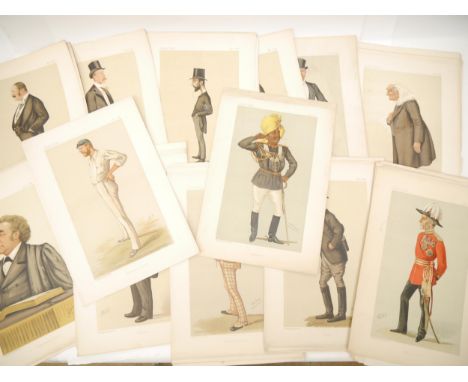 A collection of 120+ assorted Vanity Fair lithograph prints c.1880's by 'Spy, 'Ape' etc, including "Australian Cricket", Sept