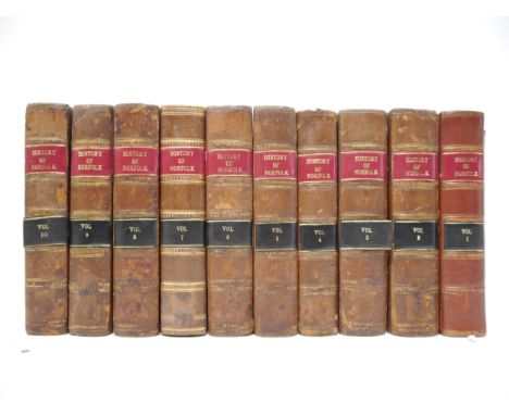 [Mostyn John Armstrong]: 'History and Antiquities of the County of Norfolk', Norwich 1781, 10 volumes, 8vo, folding map of No