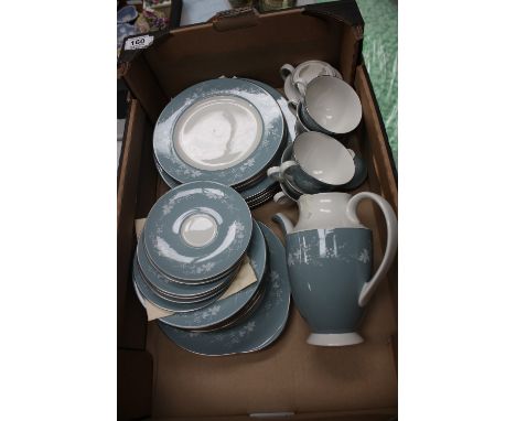 A large collection of Royal Doulton reflections dinner and teaware to include teapot, dinner plates, side plates, cups, sauce