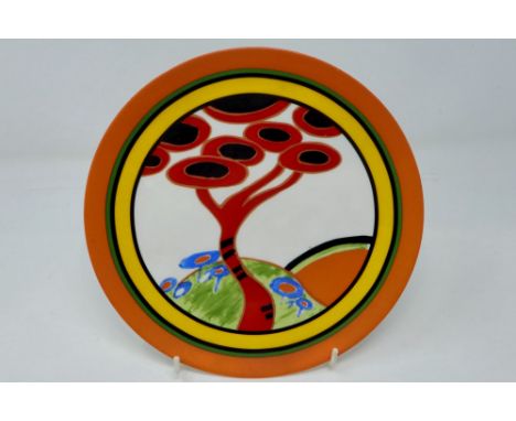 Wedgwood limited edition Clarice Cliff plate in the Red Tree pattern, D: 20 cm, no cracks or chips. P&amp;P Group 1 (£14+VAT 